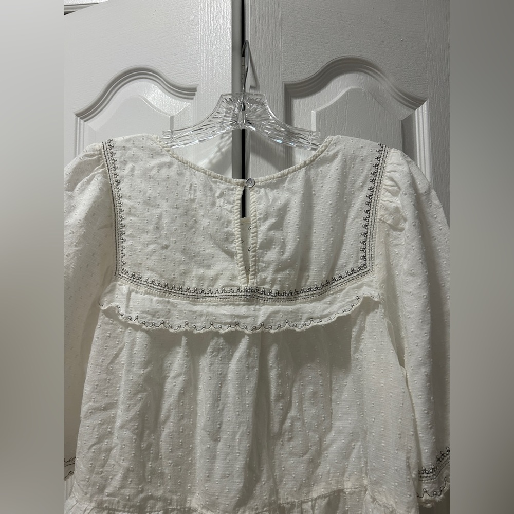 Velvet by Graham & Spencer Women’s Raina Swiss Dot Blouse Top Off-white Size L - Picture 12 of 15